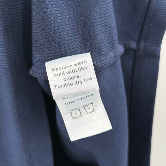 MICHAEL STARS Abby Dress Size Large NEW Faux Wrap NWOT Navy Ultra Rib Classic - Picture 9 of 11